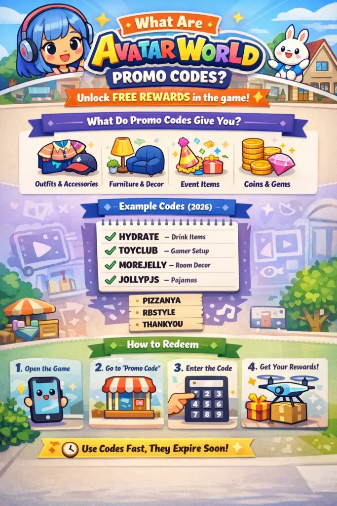 List of avatar world promo cdes