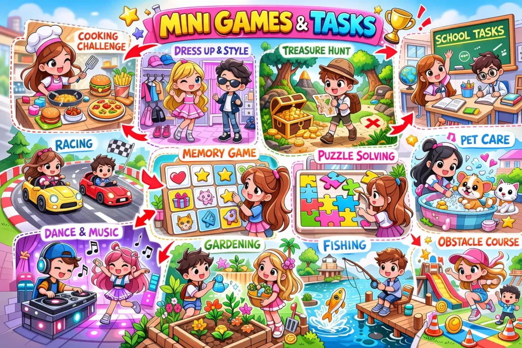 Mini games and tasks